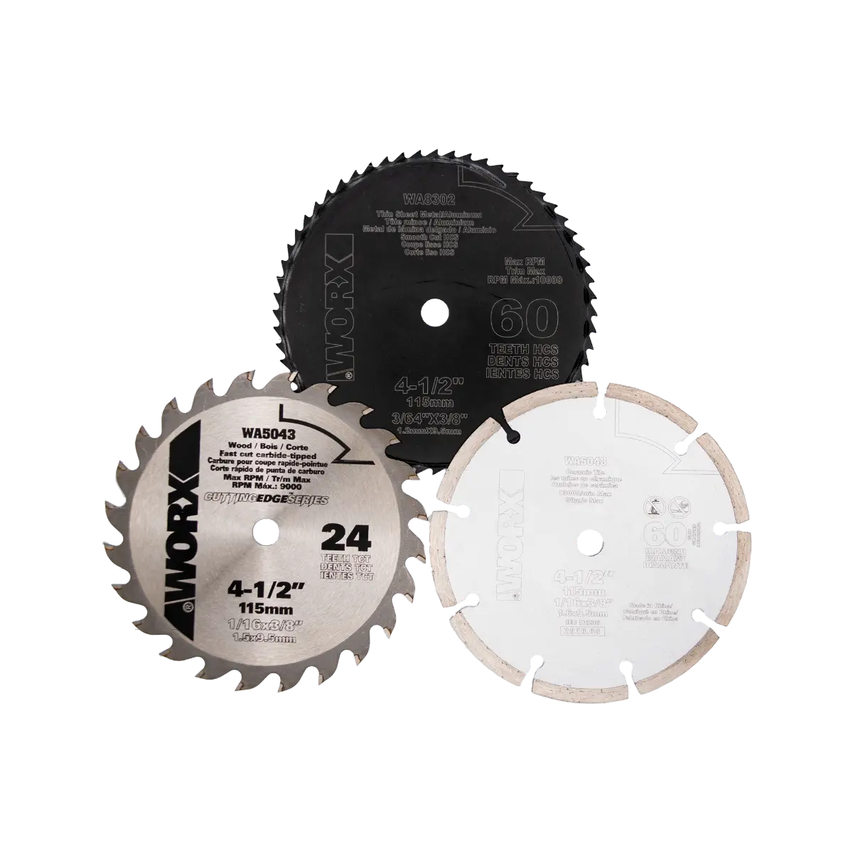 4-½" 3pc WORXSAW Blade Kit 4-½" 3pc WORXSAW Blade Kit