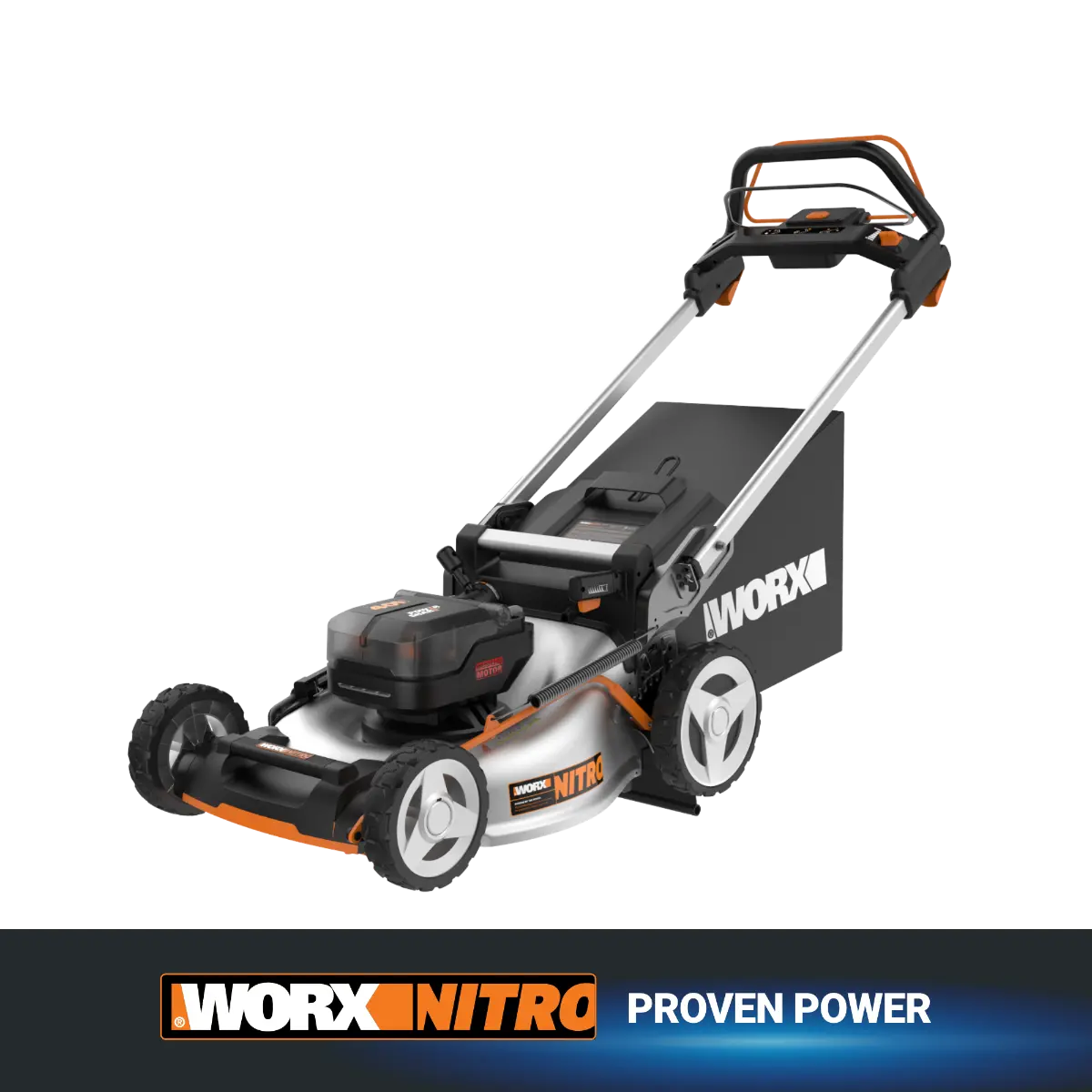 Nitro 40V Cordless 21" Self-Propelled Lawn Mower with Brushless Motor and Rear Wheel Drive Nitro 40V Cordless 21" Self-Propelled Lawn Mower with Brushless Motor and Rear Wheel Drive