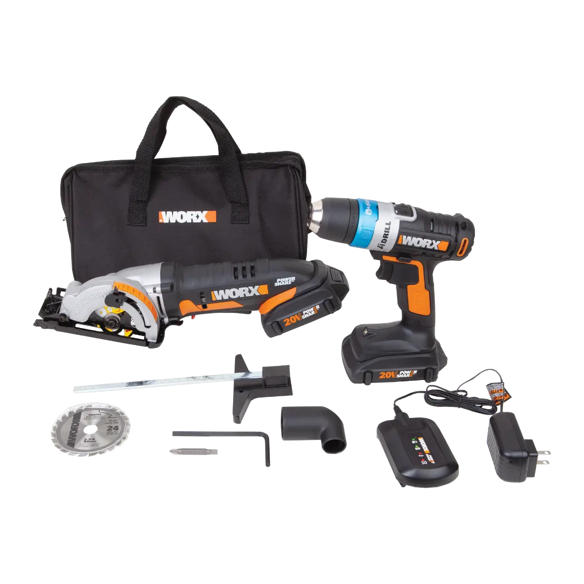 20V Power Share Ai Drill & 3-3/8" Worxsaw Combo Kit (Discontinued) 20V Power Share Ai Drill & 3-3/8" Worxsaw Combo Kit (Discontinued)
