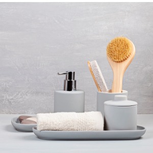 Accent your bath with stylish accessories and makeup mirrors